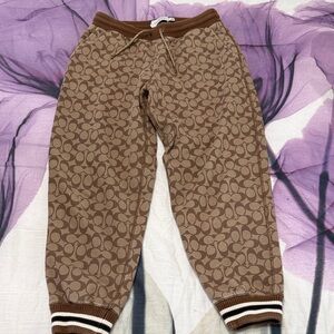 Coach Brown Signature Logo Jogger Pants